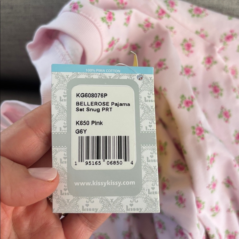 NWT Kissy Kissy Belle Rose 2 Piece Pajamas Pink Set Size 6Y - Picture 7 of 8